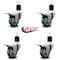 Service Caster 3'' Gray Poly Swivel 1-7/8'' Expanding Stem Caster Set Total Lock Brake, 4PK SCC-EXTTL20S314-PPUB-178-4 - alternate 4